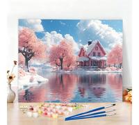 Peinture par Numero Adulte Lac Peinture Numero Dessin Animé Diamond Painting, DIY Creatif Toile 100x70CM Numéro d'art Complet Painting by Numbers pour Chambre Décoration Murale, Sans Cadre W6-488