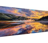 Peinture par Numero Adulte Lac Peinture par Numero Adulte Arbre Kit de Bricolage Loisirs Créatifs Adultes, Paint by Numbers avec Accessoires pour Décoration de la Maison 30x60cm (Avec Cadre) G-O612