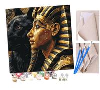 peinture par numero adulte Le dieu égyptien Anubis et le pharaon (2) Cadeau de Peinture à l'huile de Bricolage numérique aquarelle man pour Enfants Adultes Peindre par Nombre Kits 16 * 16 Pouces