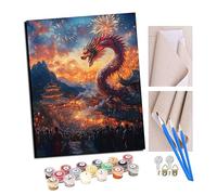 Peinture par Numéro Adulte L'ère du Dragon envolé 40x50cm Bricolage Tableau Peindre par Nombre Jouets à peindre, cadeaux peints à la main Home Decor Avec cadre