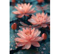 Peinture par Numero Adulte Libellule Peinture Numero Fleur Kits De Loisirs Créatifs Adultes Painting by Numbers, Kit de Bricolage Canevas Paintings Art Decoration Maison 70x100cm Sans Cadre M-61BJ