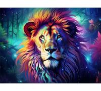 Peinture par Numero Adulte Lion Animaux 40 x 30 cm, Peinture Numéro Activité Manuelle Adulte, DIY Kit Peinture Adultes Avec Pinceaux et Peintures Acryliques pour maison Décoration (Sans Cadre)-YH521