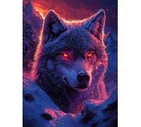 Peinture par Numero Adulte Loup Peinture Numero, Paint by Number Montagne Paint by Numbers for Adults avec 3 Pinceaux et Acrylique pour Decoration Murale Chambre, Cadeau Femme 70x95cm -zjn2507PZ