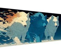 Peinture par Numero Adulte Loup Peinture par Numero Adulte Animal Kit de Bricolage Loisirs Créatifs Adultes, Paint by Numbers par Débutants avec Accessoires, Décoration 80x160cm (Avec Cadre) 2-PD47