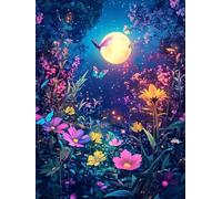 Peinture par Numero Adulte Lune, Coloriage par Numero Adulte Fleurs, Numéro d'art Enfant 6 ans avec 3 Pinceaux et Avancé Peinture Acrylique pour Décoration Murale, Cadeau Femme 100x130cm Y2-252