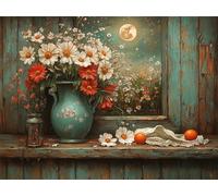 Peinture par Numero Adulte, Lune Fleur Kits de Peinture au Numéro, DIY Enfants Dessin de Pigment Acrylique Kits, Loisirs Créatifs Adultes, Coloriage Par Numéro Pour Décoration Maison 45x60cm s0ji-382