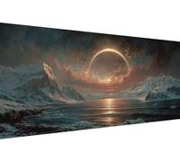 Peinture par Numero Adulte Lune Peinture par Numero Adulte Montagne EnneigéE Kit de Bricolage Loisirs Créatifs Adultes, Paint by Numbers avec Accessoires pour Décoration 30x60cm (Avec Cadre) 1-4P68
