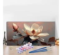 Peinture par Numero Adulte Magnolia Peinture Numero Usine Grande taille XXL 40x90CM Complet Kit Bricolage Loisirs Créatifs Adultes Débutant avec Acrylique Pinceaux,Maison Décoration Halloween G8-318