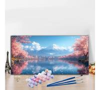Peinture par Numero Adulte Mont Fuji Peinture Numero Japon Grande taille XXL 50x100cm Complet Kit Bricolage Loisirs Créatifs Adultes Débutant avec Acrylique et Pinceaux, Décoration Halloween G8-964