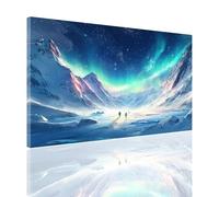 Peinture par Numero Adulte Montagne Peinture Numero Aurore, Activité Manuelle Adulte Bricolage Kit de Peinture à l'Huile sur Toile Artisanat Paint by Numbers pour Décoration Chambre 70x100cm 2y-918