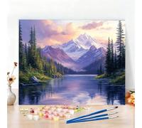 Peinture par Numero Adulte Montagne Peinture Numero Noël Diamond Painting, DIY Creatif Toile 135x100CM Numéro d'art Complet Painting by Numbers pour Chambre Décoration Murale, Sans Cadre,Cadeau W6-544