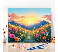 Peinture par Numero Adulte Montagnes Peinture Numero Prairie Diamond Painting, DIY Creatif Toile 135x100CM Numéro d'art Complet Painting by Numbers pour Chambre Décoration Murale, Cadeau Homme W6-380