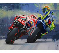 Peinture par Numéro Adulte Moto de course passion 40x50cm Bricolage Tableau Peindre par Nombre pour Enfants Jouets à peindre, cadeaux peints à la mainHome Decor