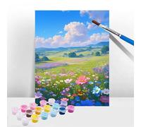 Peinture par Numero Adulte Nature, Kits de Peinture au Numéro Mer De Fleurs, DIY Activité Manuelle Adulte Enfants et Débutants, Cheerful Painting avec Acrylique et Pinceaux, Décoration 40x50cm T-660