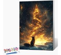 Peinture par Numero Adulte Neige Peinture Numero Renard Activite Manuelle Adulte Painting by Numbers, Kit de Bricolage par Débutants Avec Pinceaux, Decoration Maison Sans Cadre 80x120cm Q-SU13