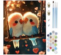 Peinture par Numero Adulte oiseau, DIY Peinture Numero couple Paint by Numbers Toile Artisanat, loisir Creatif Adulte avec Pinceaux et Acryliques pour Tableau Decoration Murale Cadeau 100x150cm D1-331