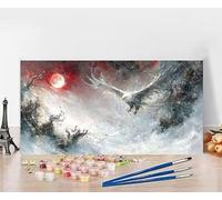 Peinture par Numero Adulte Oiseau Peinture Numero Sea, DIY Paint by Numbers Activite Manuelle Adulte, Couleur Toile Paintings par Débutants Décoration de la Maison, Cadeau Sans Cadre 60x120cm 8-P270