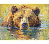 Peinture par Numero Adulte ours brun, animal Peinture par Numero Adulte Loisir Créatif, DIY Peinture Numero Enfant Activité Manuelle, avec 3 Pinceaux et Pigment, Decoration Chambre Murale Home 40x50cm