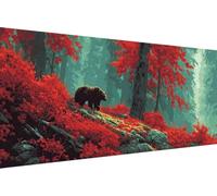 Peinture par Numero Adulte Ours Peinture par Numero Adulte Usine Kit de Bricolage Loisirs Créatifs Adultes, Paint by Numbers avec Accessoires, Décoration de la Maison 80x160cm (Avec Cadre) 6-DS46