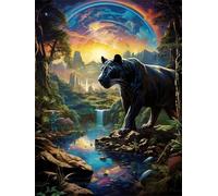 Peinture par Numero Adulte panthère noire Peinture Numero Enfant,Bricolage Loisirs Créatifs Adultes Peinture Numero Animal Peinture par Numéro,Tableau Decoration Murale,Cadeau Femme,30x50cm LY-18672