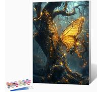 Peinture par Numero Adulte Papillon Abstrait Loisirs Créatifs Adultes, DIY Coloriage Numerote avec Pigment Acrylique pour Débutants Enfant, Art Peinture Numero, Decoration, Cadeau 40x60cm -WX2510253