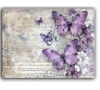 Peinture par Numéro Adulte Papillon Peinture Numero Adulte Violet Numero d'art Enfant avec Pinceau Pigment Acrylique Peintures Kit, pour Decoration Murale Chambre, Cadeau Homme 20X30CM avec Cadre