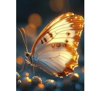 Peinture par Numero Adulte Papillon Peinture Numero, Paint by Number Animaux Paint by Numbers for Adults avec 3 Pinceaux et Acrylique pour Decoration Murale Chambre, Cadeau Femme 60x80cm -zjn2507RY
