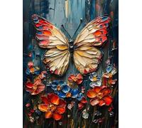 Peinture par Numero Adulte Papillon Peinture Numero, Paint by Number Fleurs Paint by Numbers for Adults avec Pinceaux et Acrylique pour Decoration Murale Chambre, Cadeau Femme 16x24 Pouces -zjn25073B