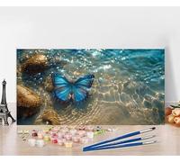Peinture par Numero Adulte Papillon Peinture Numero Sea, DIY Paint by Numbers Activite Manuelle Adulte, Couleur Paintings par Débutants Décoration de la Maison, Cadeau Sans Cadre 60x120cm 4-6868