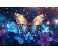 Peinture par Numéro Adulte Papillons de rêve avec Pinceaux et Acryliques Bricolage Peintures Kits, pour la Décoration Intérieure, Loisirs Créatifs Activité Manuelle Adultes, 50x75cm (sans Cadre) e-633