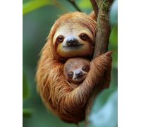 Peinture par Numero Adulte Paresseux Peinture Numero Animal Kits De Loisirs Créatifs Adultes Painting by Numbers, Kit de Bricolage Canevas Paintings Art Decoration Maison 50x80cm Sans Cadre 8-51F4