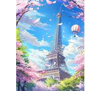 Peinture par Numero Adulte Paris Peinture Numero Tour Eiffel Painting by Numbers, Kit de Bricolage Activite Manuelle Adulte par Débutants, Décoration de la Maison, Cadeau Avec Cadre 30x40cm 3-MU86
