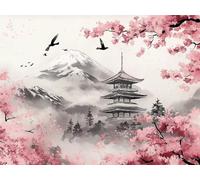 Peinture par Numero Adulte Paysage, Coloriage par Numero Adulte Japon, Numéro d'art Enfant 6 ans avec 3 Pinceaux et Avancé Peinture Acrylique pour Décoration Murale (Sans Cadre) 30x40cm YH2-688