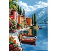 Peinture par Numero Adulte Paysage, Coloriage par Numero Adulte Ville, Numéro d'art Enfant 6 ans avec 3 Pinceaux et Avancé Peinture Acrylique pour Décoration Murale (Sans Cadre) 60x80cm YH-200