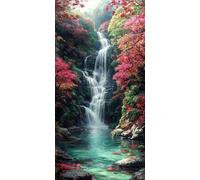 Peinture par Numero Adulte Paysage de cascade, Peinture Numero Adulte Débutants DIY Pinceaux Peintures de Dessin de Pigment Acrylique Kit, Loisirs Créatifs Decor Maison 70x140cm (sans Cadre) t-668