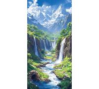 Peinture par Numero Adulte Paysage de cascade, Peinture Numero Adulte Débutants DIY Pinceaux Peintures de Dessin de Pigment Acrylique Kit, Loisirs Créatifs Decor Maison 40x80cm (sans Cadre) t-669