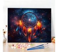 Peinture par Numero Adulte Paysage Peinture Numero Attrape-Rêves Diamond Painting, DIY Creatif Toile 50x40cm Numéro d'art Complet Painting by Numbers pour Chambre Décoration Murale,Cadeau Homme W6-534