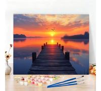 Peinture par Numero Adulte Paysage Peinture Numero Jetée Diamond Painting, DIY Creatif Toile 120x90cm Numéro d'art Complet Painting by Numbers pour Chambre Décoration Murale, Sans Cadre, Cadeau W6-570