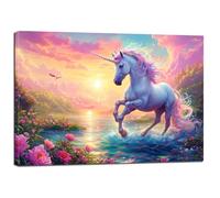 Peinture par Numero Adulte,Peinture Numero Licorne Peinture Numero Enfant,Activité Manuelle Kit de Loisir Créatif DIY Numéro d'Art Complet,Décor Intérieure,Lever soleil 30x40cm (Sans Cadre) BJ-323
