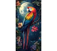 Peinture par Numero Adulte Perroquet de lune, Peinture Numero Adulte Débutants DIY Pinceaux Peintures de Dessin de Pigment Acrylique Kit, Loisirs Créatifs Decor Maison Cadeau 30x60cm (sans Cadre) t936