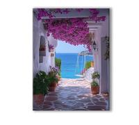 Peinture par Numero Adulte Plage, DIY Cabine Peinture Numero Enfant avec Cadre, Paint by Numbers avec Acrylique et Pinceaux pour Débutants Facile sur Toile 100x150cm, Décoration Maison Cadeau 0R-167