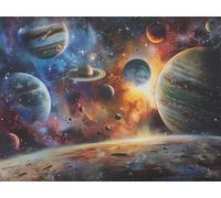 Peinture par Numero Adulte planète, univers Peinture par Numero Adulte Loisir Créatif, DIY Peinture Numero Enfant Activité Manuelle, avec 3 Pinceaux et Pigment, Decoration Chambre Murale Home 20x30cm