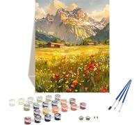 Peinture par Numero Adulte Prairie, Peinture Numero Enfant Paysage DIY Loisir Creatif Adulte Peinture par Numero Avec Pinceau Pigment Acrylique par Tableau Decoration Murale - 20x30cm Sans Cadre 5-1