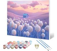 Peinture par Numero Adulte Prairie Peinture Numero, Paint by Number Maisons Paint by Numbers for Adults Kit Peinture avec Pinceaux et Acrylique pour Decoration Murale, Cadeau Femme 30x20CM -hjw25010J0