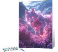 Peinture par Numero Adulte Renard DIY Oil Painting Kits on Canvas for Beginner, with Brushes and Acrylic Pigment, Paint by Numbers Enfant Fleurs Loisirs Créatifs Adultes, 90x120 (Sans Cadre) 0j-368