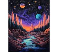 Peinture par Numero Adulte Rêve Loisirs Créatifs Adultes, Planète Peinture Numero Enfant avec Cadre, Kit Creatif Adulte et Débutants avec Peintures et Pinceaux, Décoration Maison, Toile 30x40cm yt-142