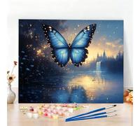 Peinture par Numero Adulte Rêve Peinture Numero Papillon Diamond Painting, DIY Creatif Toile 150x100CM Numéro d'art Complet Painting by Numbers pour Chambre Décoration Murale, Sans Cadre,Cadeau W6-540