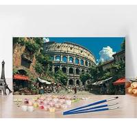 Peinture par Numero Adulte Rome Peinture Numero Paysage, DIY Paint by Numbers Activite Manuelle Adulte, Couleur Paintings par Débutants Décoration de la Maison, Cadeau Sans Cadre 60x120cm G-S288
