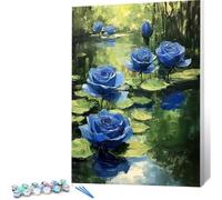 Peinture par Numero Adulte Rose DIY Oil Painting Kits on Canvas for Beginner, with Brushes and Acrylic Pigment, Paint by Numbers Enfant Lac Loisirs Créatifs Adultes, Cadeau 50x70 (Sans Cadre) 0j-148