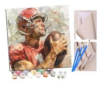 Peinture par Numero Adulte Rugby Hommes (1) animal DIY Peinture à l'huile Numéros Toile Paint by Numbers Peindre par Nombre Kits sans Cadre 40x40cm